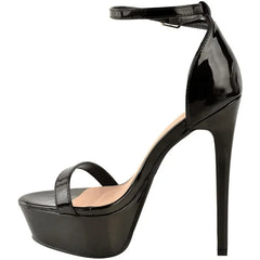Sandals Sexy 14cm Supper Flash High Heels Patent Leather Open Toes Platform Sandal Nighclub Party Red Wedding Shoes