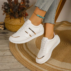 Sneakers Platform Shoes Leather Patchwork Casual Sport Shoes Running Vulcanized Shoes Zapatillas Mujer