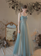 A-line Tulle Sweetheart Long Party Dress