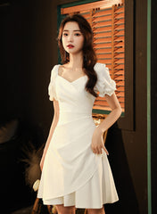 Ivory Chiffon Short Party Dress Graduation Dress