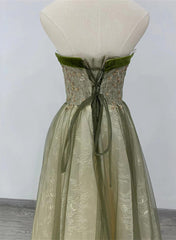 Light Green A-line Sweetheart Long Formal Dress