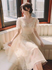 Light Champagne Short Homecoming Dress