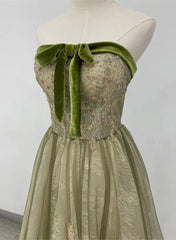 Light Green A-line Sweetheart Long Formal Dress