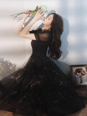 Black Sweetheart Tulle Beaded Short Homecoming Dress