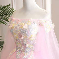 Lindo vestido rosa de fiesta para dulces 16 con flores