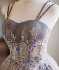 A-Line Tulle Beaded Short Party Dress
