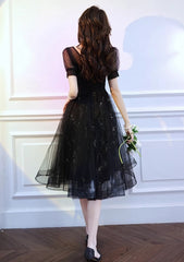 Black Sweetheart Tulle Beaded Short Homecoming Dress