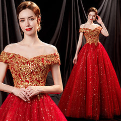 Vestido corto de fiesta con escote en forma de corazón de tul brillante rojo y hombros descubiertos