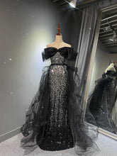 Vestido de fiesta Sweethart con hombros descubiertos, lentejuelas y tul