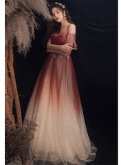 Lovely Off Shoulder Gradient Long Formal Dress