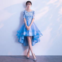 Blue High Low Tulle Party Dress
