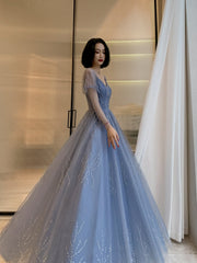 BlueTulle Long Beautiful Prom Dress Party Dress
