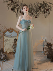 A-line Tulle Sweetheart Long Party Dress