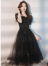 Black Sweetheart Tulle Beaded Short Homecoming Dress