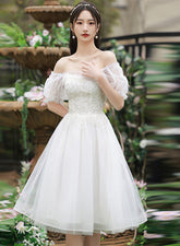 Cute Short Tulle Party Dress with Beadings