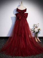 Wine Red Mermaid Off Shouler Evening Dress