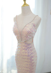 Lovely Sequins Mermaid V-neckline Straps Party Dress