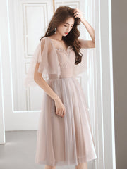 Pink Tulle Off Shoulder Short Party Dress