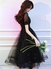 Black Sweetheart Tulle Beaded Short Homecoming Dress