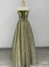 Light Green A-line Sweetheart Long Formal Dress