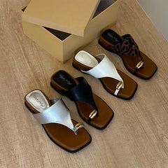 Platform Wedges Heel Clip Toe Slippers Concise Style Slides
