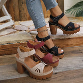Plus Size Shoes 36-43 Peep Toe Platform Super High Heel Sandals Casual Beach Party Evening Footwear