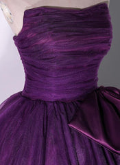 Purple Scoop Tulle Ball Gown Formal Dresses