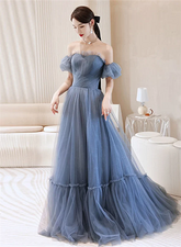 Beautiful Blue Glitter Gown Dress