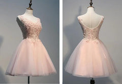 Encantador vestido formal de tul rosa perla