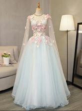 Beautiful Light Blue Long Formal Dress Party Dresses