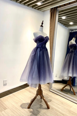 Vestido de fiesta de tul degradado con escote en forma de corazón hasta la rodilla