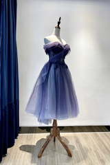 Vestido de fiesta de tul degradado con escote en forma de corazón hasta la rodilla