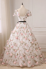 Beautiful Ivory Lace Long Wedding Party Dress