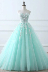 Encantador vestido de fiesta de tul verde menta para dulces 16