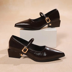 Retro pointed-toe high-heeled shoes