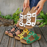 Roman Style Sandals Open Toe Beach Slippers Wedges Comfortable Slip-On Shoes Large Size 43