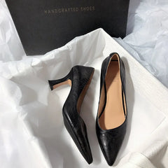 Sexy pointedtoe high heels soft leather thinsoled professional business casual shoes Comfortable shoes Size 35-41