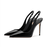 Sexy ultra-high heels pointed sandals elegant patent leather suspender high heelsy dress banquet shoes