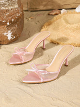 Slip-On Mesh Stiletto Heels with an Elegant Bowknot Design Comfort Versatility