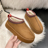 Snow Boots Cashmere Warm Thick Soles Without Heel-covered Hair Half Slipper Cotton Shoes Women