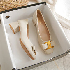 Spring/Career Tooling Soft Sole Work Shoes Soft Leather Flat Shoes Work Comfortable Interview Single Shoes