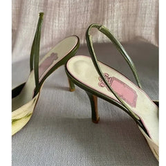 Chinese Shallow Mouth Baojiao Sandals Embroidery Pointy Stiletto Heels Style Hanfu Shoes Chinese Classical