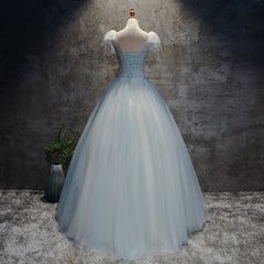 Light Blue Tulle Long Party Dress Formal Dress