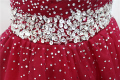 Beautiful Burgundy Long Tulle Off Shoulder Prom Dress