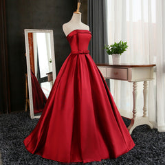 Beautiful Satin Scoop Floor Length Ball Prom Dress