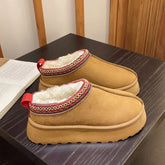Warm Boots Platform Snow Boots Thick-soled Sheepskin Boots Real Sheepskin Wool Warmer Heightening Shoes