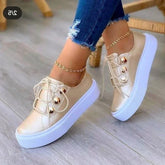 Casual Sneakers Woman Leather PU Sneakers Female Platform Vulcanize Shoes Zapatillas De Mujer