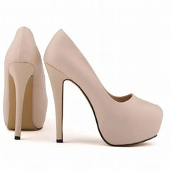 Pumps Sexy Stilettos Super 14cm Round Toes High Heels Platform Casual Thin Party Red Wedding Shoes Plus Size 44