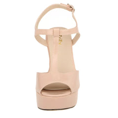 Sandals Sexy 12cm Ankle Strap Peep Toe High Heels Wedges Platform Sandal Patent Leather Party Wedding Shoes
