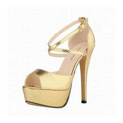 Sandals Stilettos Sexy Gold Silver Crocodile Pattern Open Toe Sandal 14cm Extremely High Heels Party Wedding Shoes